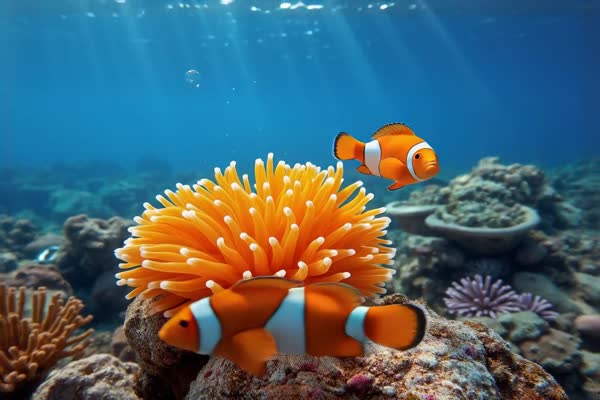 🐠 AI 生成海葵小丑魚短片｜15秒超寫實水底動畫
